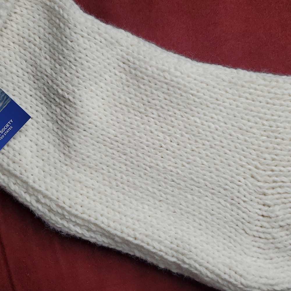 Soft‎ Knit Christmas Stocking with Red Paw Print - Picture 4 of 9